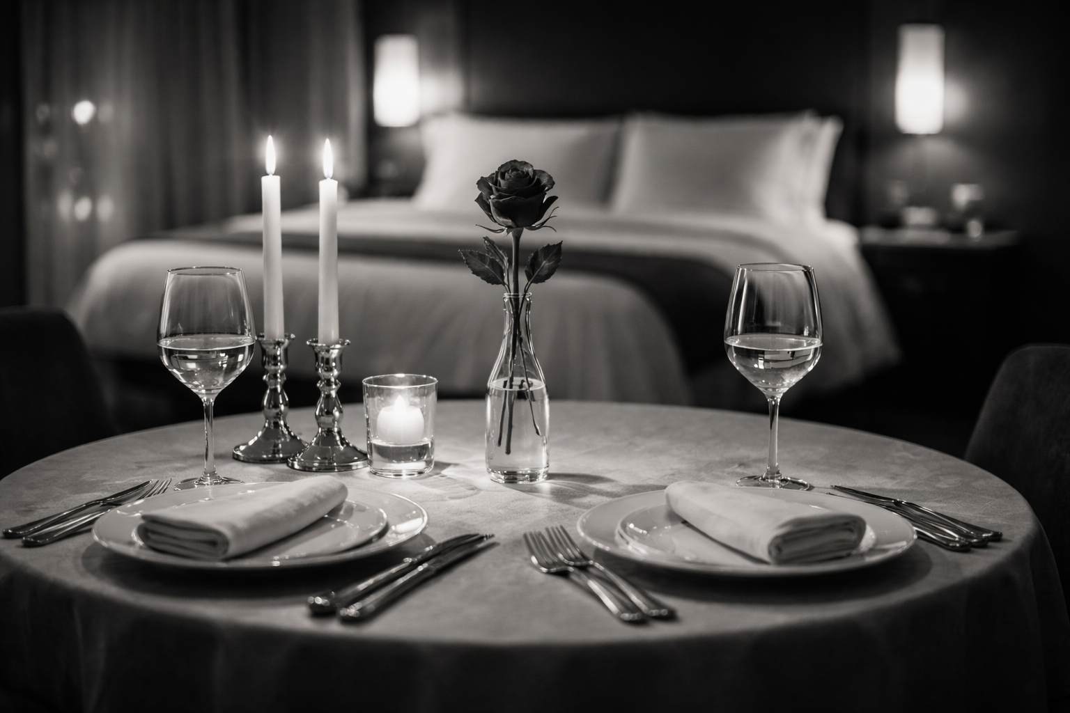 Romantic hotel setup
