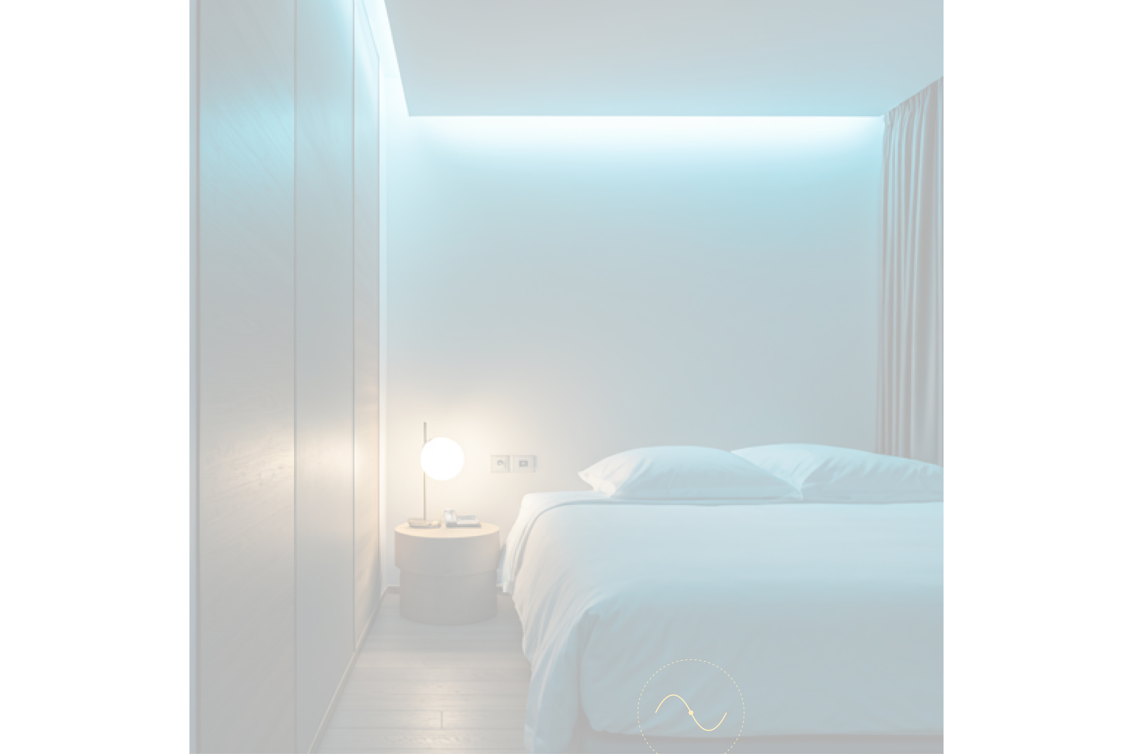 Dimly lit luxury hotel room